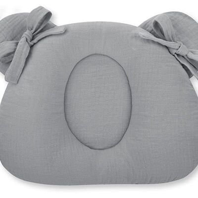 Muslin Head supporting pillow with indent Dark_Grey