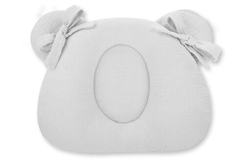 Muslin Head supporting pillow with indent Grey