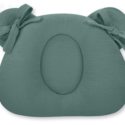 Muslin Head supporting pillow with indent Ocean_Green