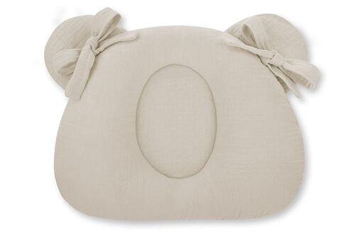 Muslin Head supporting pillow with indent Sand
