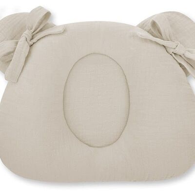 Muslin Head supporting pillow with indent Sand