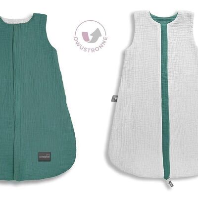 Saco de dormir de muselina reversible (0-4 miesińÖce) Ocean_Green