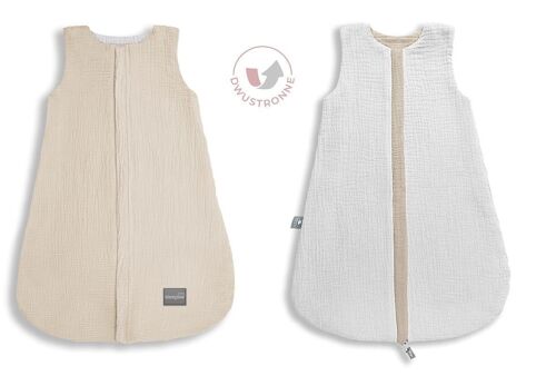 Reversible muslin sleeping bag (0-4 miesińÖce) Sand