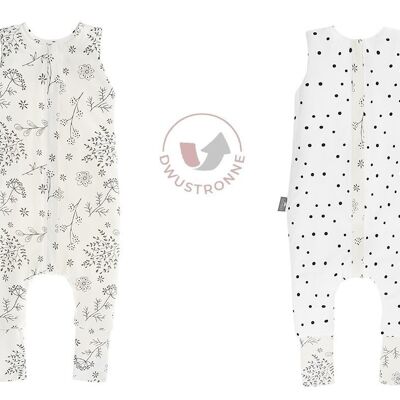 Saco de dormir reversible con patas (1-2A) Bloom/Black Dots