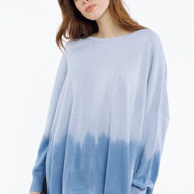 Two-tone sweater TIE&DYE BLUE - PALET