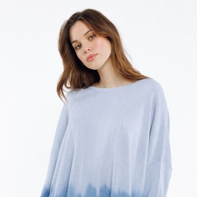 Two-tone sweater TIE&DYE BLUE - PALET