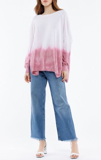 Pull bicolore TIE&DYE MAUVE - PALET 1