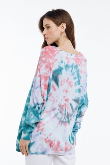 Pull léger motif TIE&DYE ROSE - PAZA 3