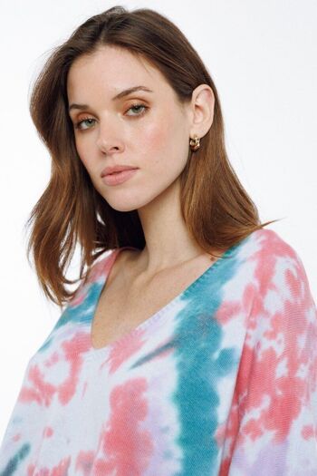 Pull léger motif TIE&DYE ROSE - PAZA 4