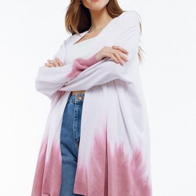 Long gradient cardigan TIE&DYE PURPLE - PAMO