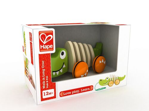 Hape - Jouet en bois - Jouet à tirer - Crocodile à tirer