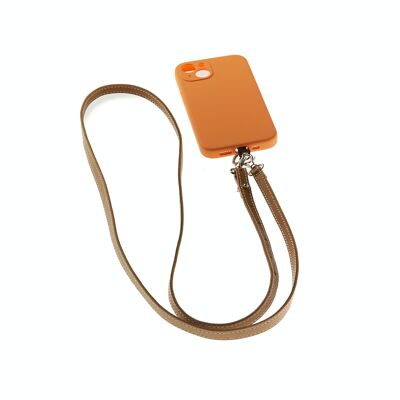 Cappuccino Canyon leather phone strap