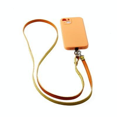 Tangerine Lemon leather phone strap
