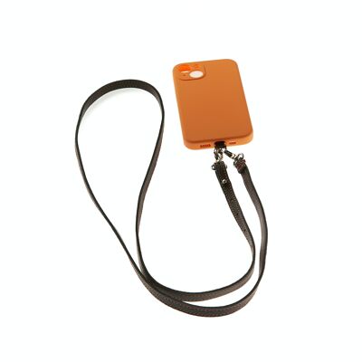 Orange Skyline Marine leather phone strap