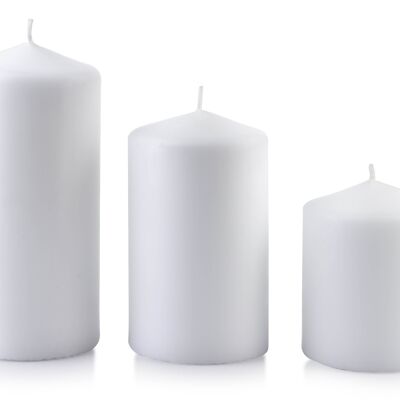 Candle CLASSIC CANDLES small cylinder 8xh10cm white