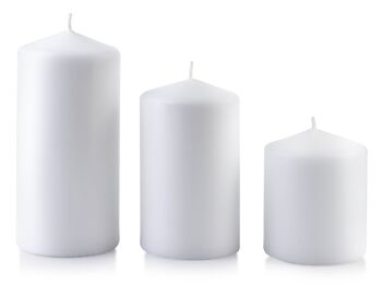 Bougie CLASSIC CANDLES petit cylindre 8xh10cm blanc 1