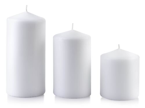 Candle CLASSIC CANDLES medium cylinder 8xh14cm white