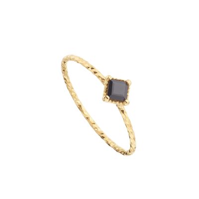 Gold plated black spinel solitaire