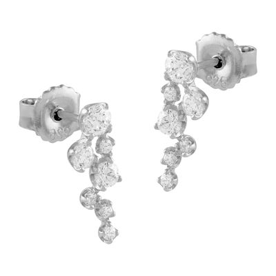 Silver earrings and cluster zircons
