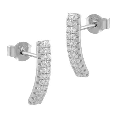 Boucles d'oreilles élégantes en argent et zircons