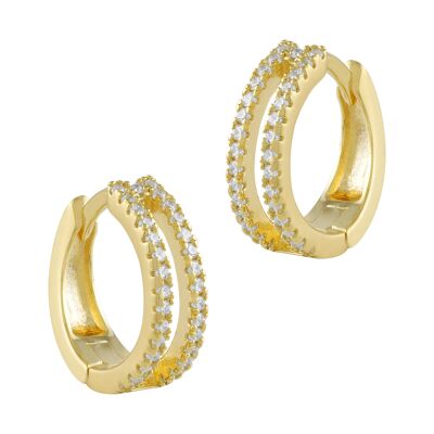 Gold plated silver creole earrings