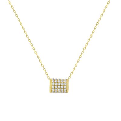 Gold-plated silver and zircons necklace