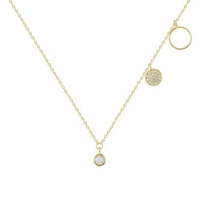 Gold-plated silver and zircons necklace