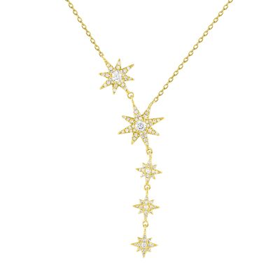 Collana in argento dorato e zirconi