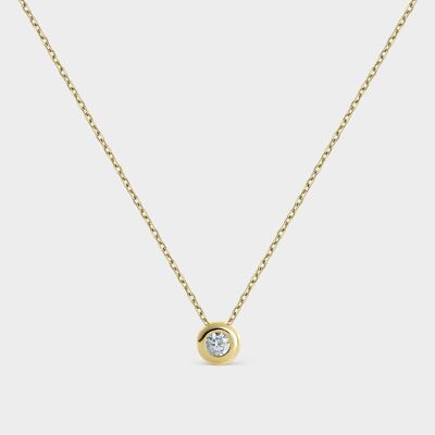 Gold-plated silver necklace with zirconia