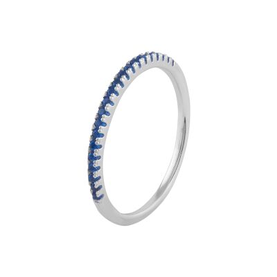 Steffi-Ring aus Silber und blauen Zirkonen