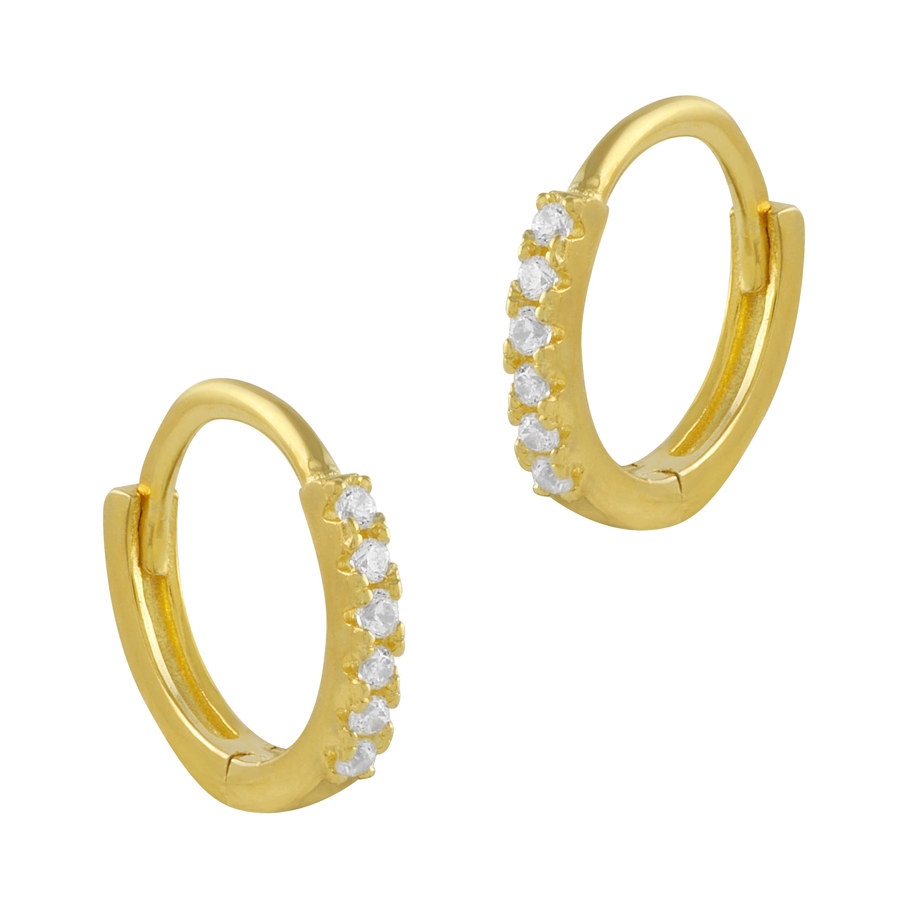 Orecchini Creole Zirconia Argento Oro