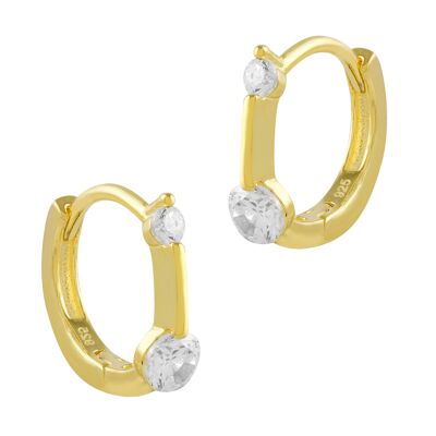 Orecchini Creole Zirconia Argento Oro