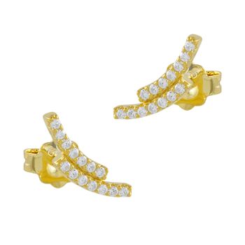 Boucles d'oreilles Estelas Silver Gold avec zircons 1