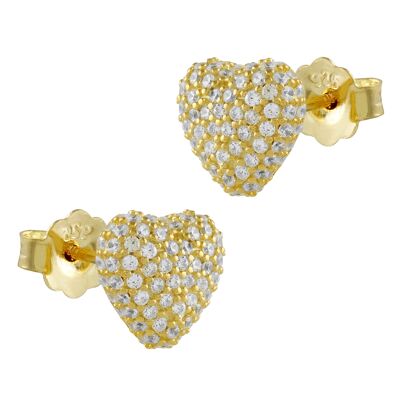 Gold-plated Silver Heart Earrings