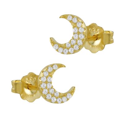 Gold-plated Silver Moon Earrings