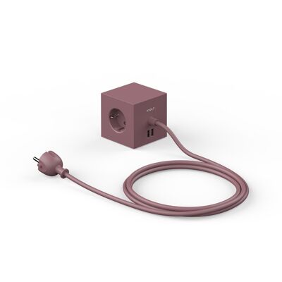 Square 1 avec USB/Magnet et câble de 1,8 m Bordeau