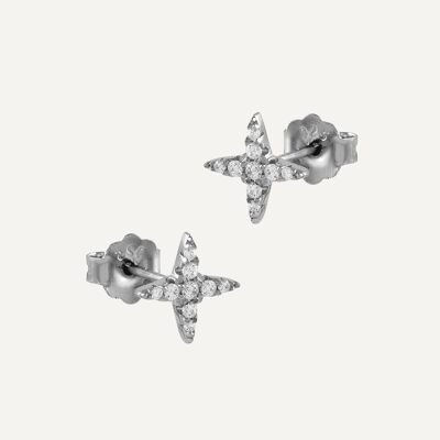 Silver Aspa Earrings with Zirconia