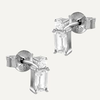 Boucles d'oreilles en cristal d'argent avec zircone 1