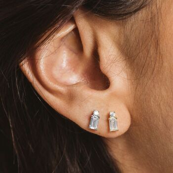 Boucles d'oreilles en cristal d'argent avec zircone 2