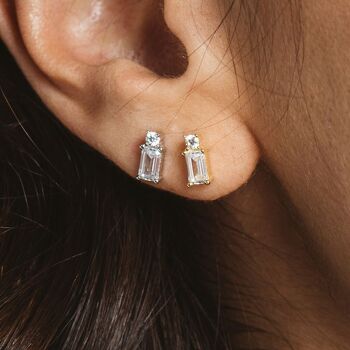 Boucles d'oreilles en cristal d'argent avec zircone 5