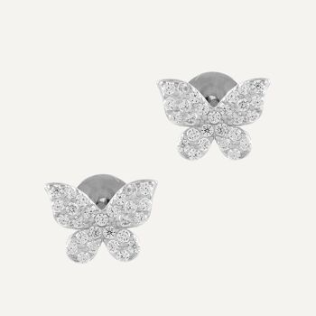 Boucles d'oreilles papillon en argent avec zircone 3