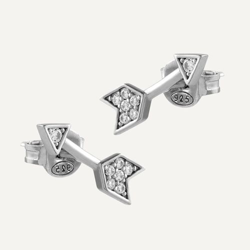 Pendientes Flecha del Amor Plata con Circonitas