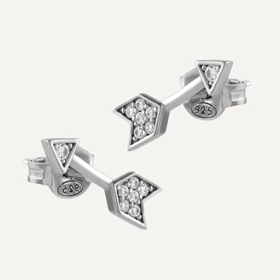 Pendientes Flecha del Amor Plata con Circonitas