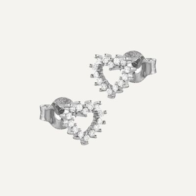 Silver Crown Earrings with Zirconia