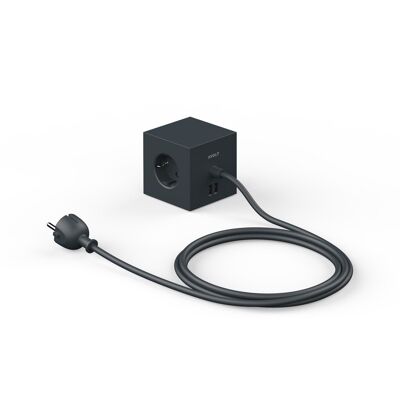 Square 1 avec USB/Magnet et câble de 1,8 m Noir