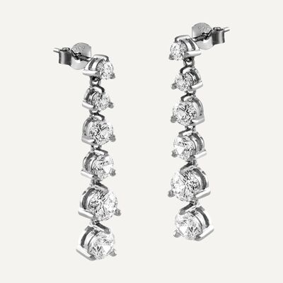 Silver cascading earrings
