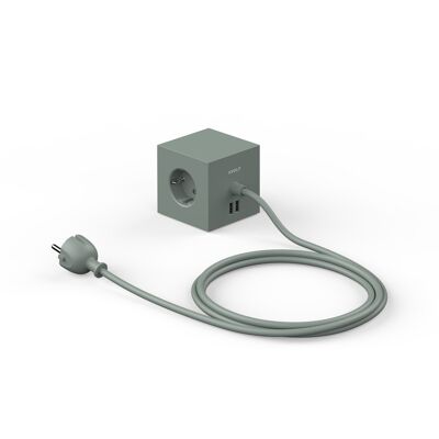 Square 1 avec USB/Magnet et câble de 1,8 m Vert