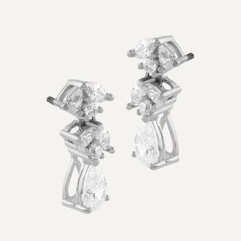 Boucles d'oreilles en argent grappe de cironitas blanches 1