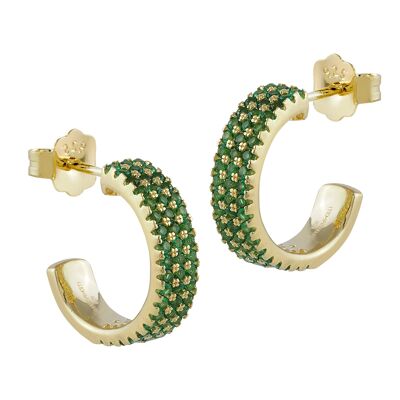 Serena hoop earrings with green zircons