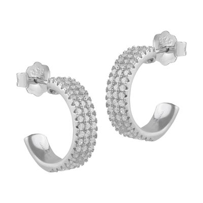 Serena silver and zircon earrings